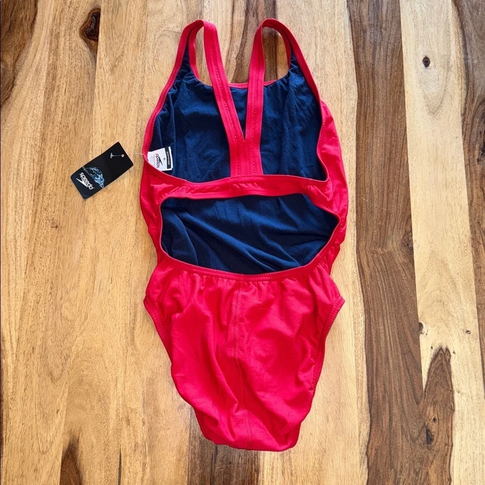NWT Speedo Red Guard One Piece Swimsuit